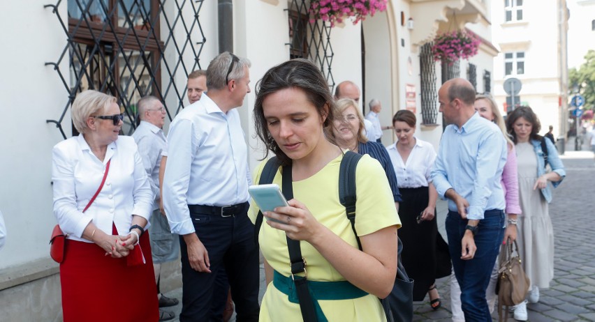 Borys Budka wraz z działaczami Platformy Obywatelskiej...