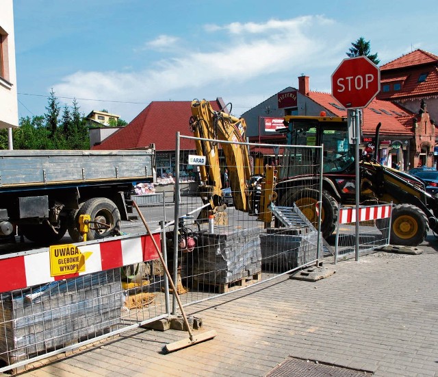 Prace ziemne są prowadzone w samym centrum Myślenic