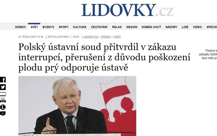 Czeskie Lidove Noviny zwracają uwagę na to, że w Trybunale...