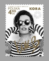 Kora na znaczku Poczty Polskiej w serii "Gwiazdy Polskiej Muzyki"