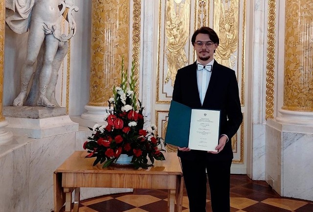 Filip Jurkiewicz otrzymał stypendium w Zamku Królewskim w Warszawie.