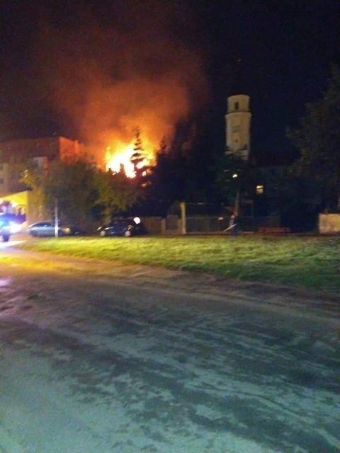 Pożar w kamienicy w Kątach Wrocławskich