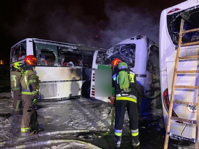 Pożar autobusów w Drawsku Pomorskim