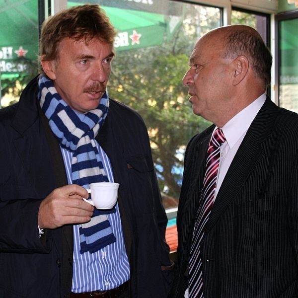 Zbigniew Boniek (z lewej) i Grzegorz Lato starali się przekonać do swoich programów wyborczych.