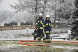 Pożar restauracji Przystanek Łosoś w Egiertowie. W akcji strażaków ucierpiał staw i teren restauracji Pod Żurawiem