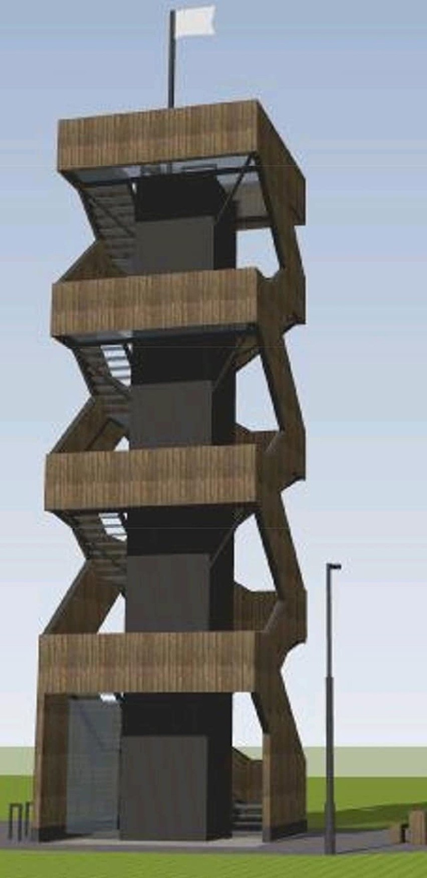 Wieża będzie drewniano-stalową konstrukcją