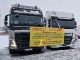 Protest przewoźników w Szczecinie na razie wstrzymany. Na miejscu są pirotechnicy
