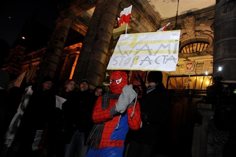 Protest przeciw ACTA w Szczecinie