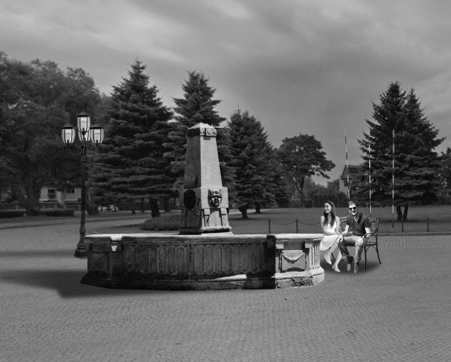 Historyczna fontanna w Krośnie Odrzańskim dziś mogłaby wyglądać tak jak widać na wizualizacji.