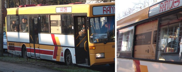 Autobus przewoźnika Ramzes zatrzymany przez słupską policję. Zamiast szyby w okno wstawiony był karton.