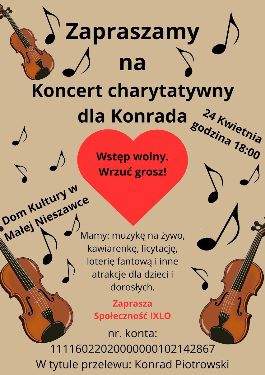 W środę obędzie się specjalny koncert dla Konrada.