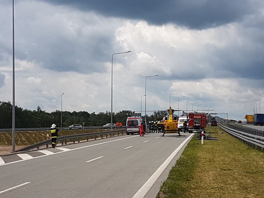 Wypadek na S8 w Pawlikowicach pod Pabianicami