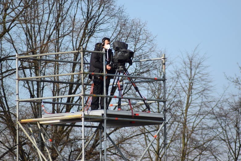 Tak wyglądał stadion Rakowa podczas meczu ze Śląskiem....