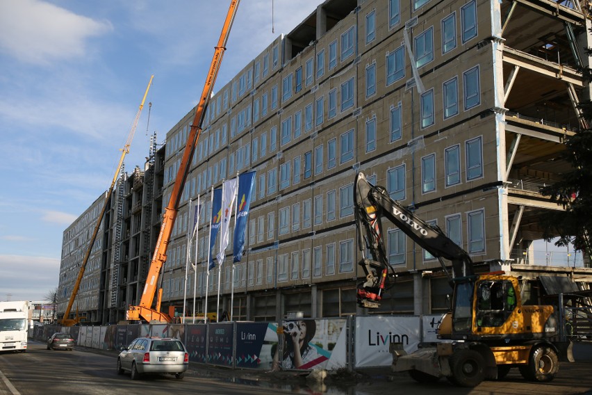 Kraków. Wypatroszony Telpod powoli staje sie akademikiem