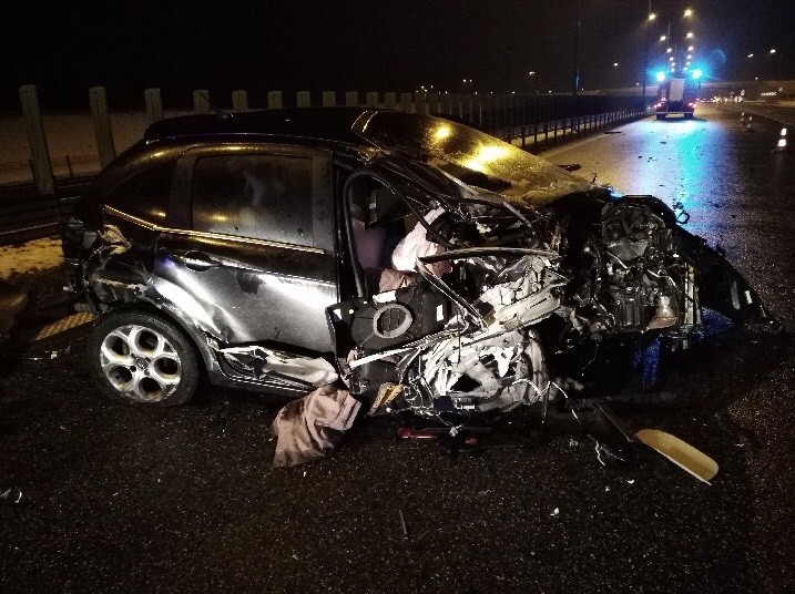 Nad ranem, na autostradzie A1 - na wysokości węzła Lisewo w...