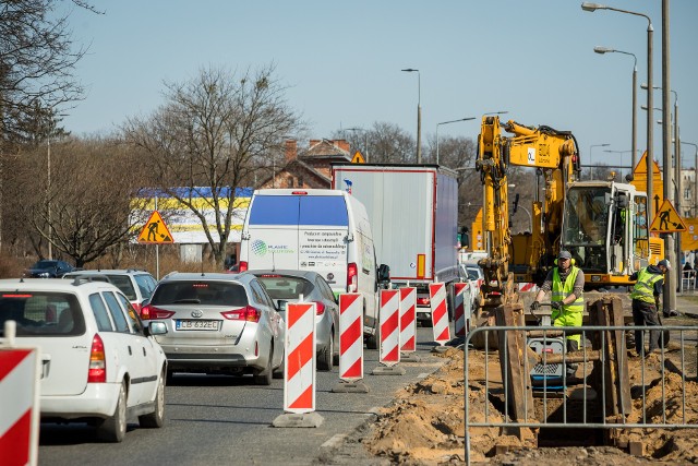 Korki w tym miejscu na Fordońskiej mają potrwać do 20 kwietnia