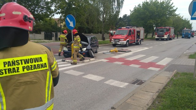 Do wypadku samochodu z wysepką doszło na ulicy Rzemieślniczej w Białobrzegach.
