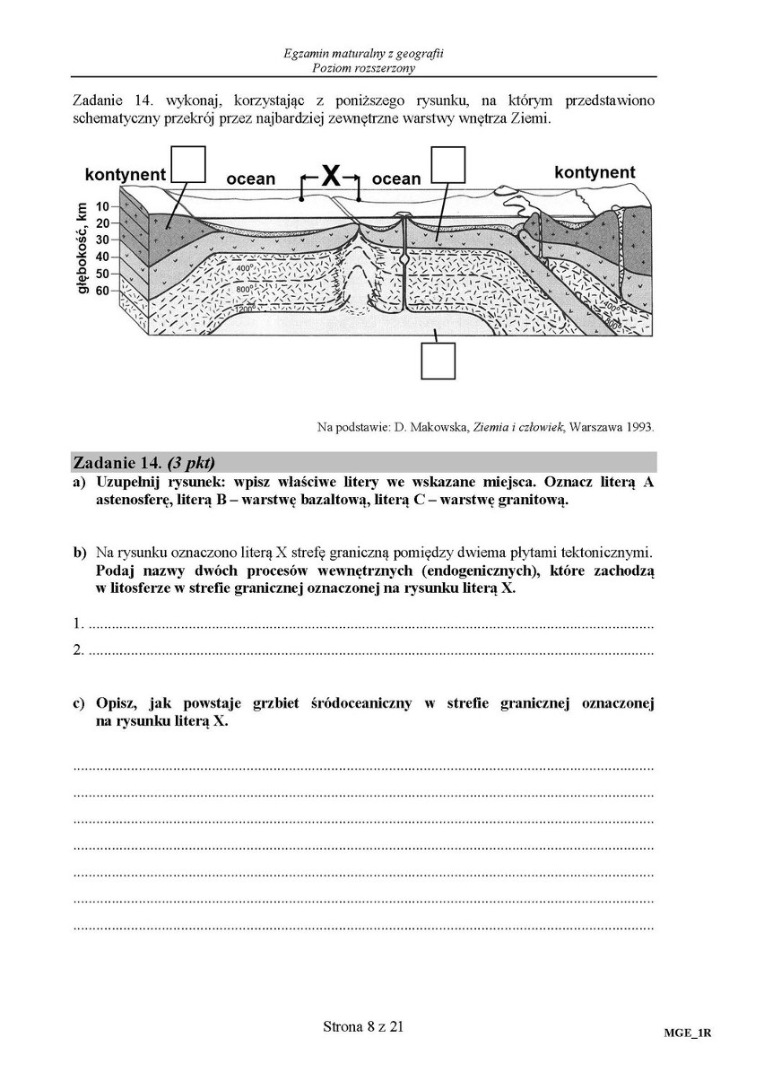 Arkusze zadań z geografii poziom rozszerzony w technikum +...