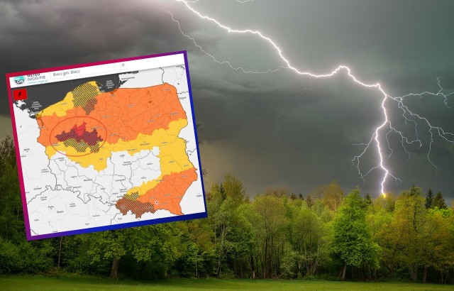 Dla północnych powiatów w woj. wielkopolskim wydano najwyższy (3) stopień ostrzeżenia przed burzami