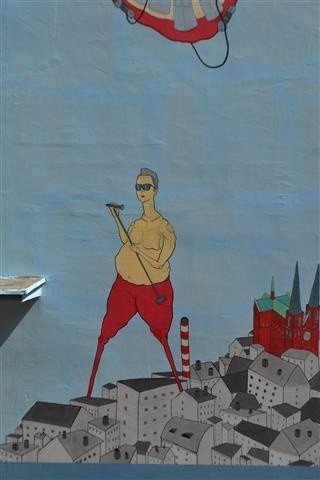 Mural w Częstochowie autorstwa Mateusza Klucznego