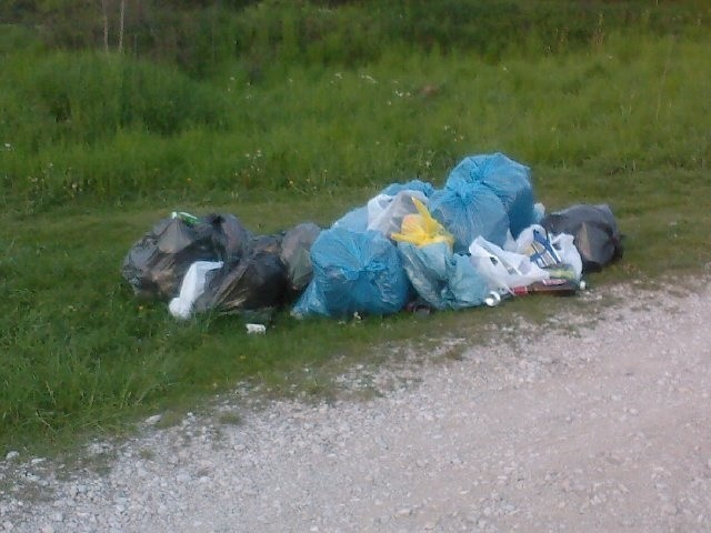 Te worki zapełnili więźniowie, sprzątając rezerwat Wietrznia i odtąd&#8230; odpadki leżą tam sobie.
