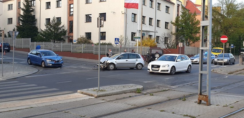 Stłuczka samochodów w Szczecinie