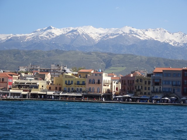 Widok na port w Chanii, północne wybrzeże Krety.