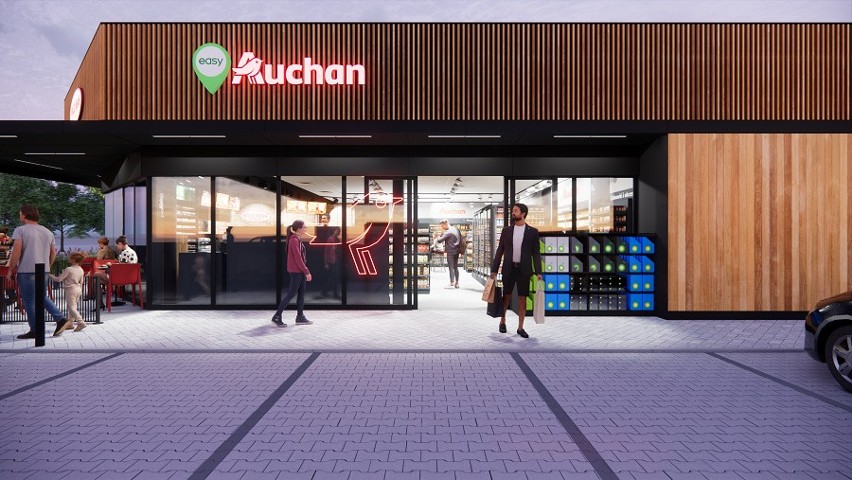 Wizualizacja sklepu Easy Auchan na stacjach bp....