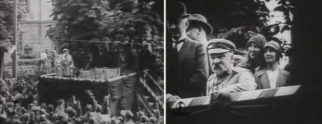 Marszałek Piłsudski - kadry z unikalnego filmu znalezionego w estońskim archiwum.