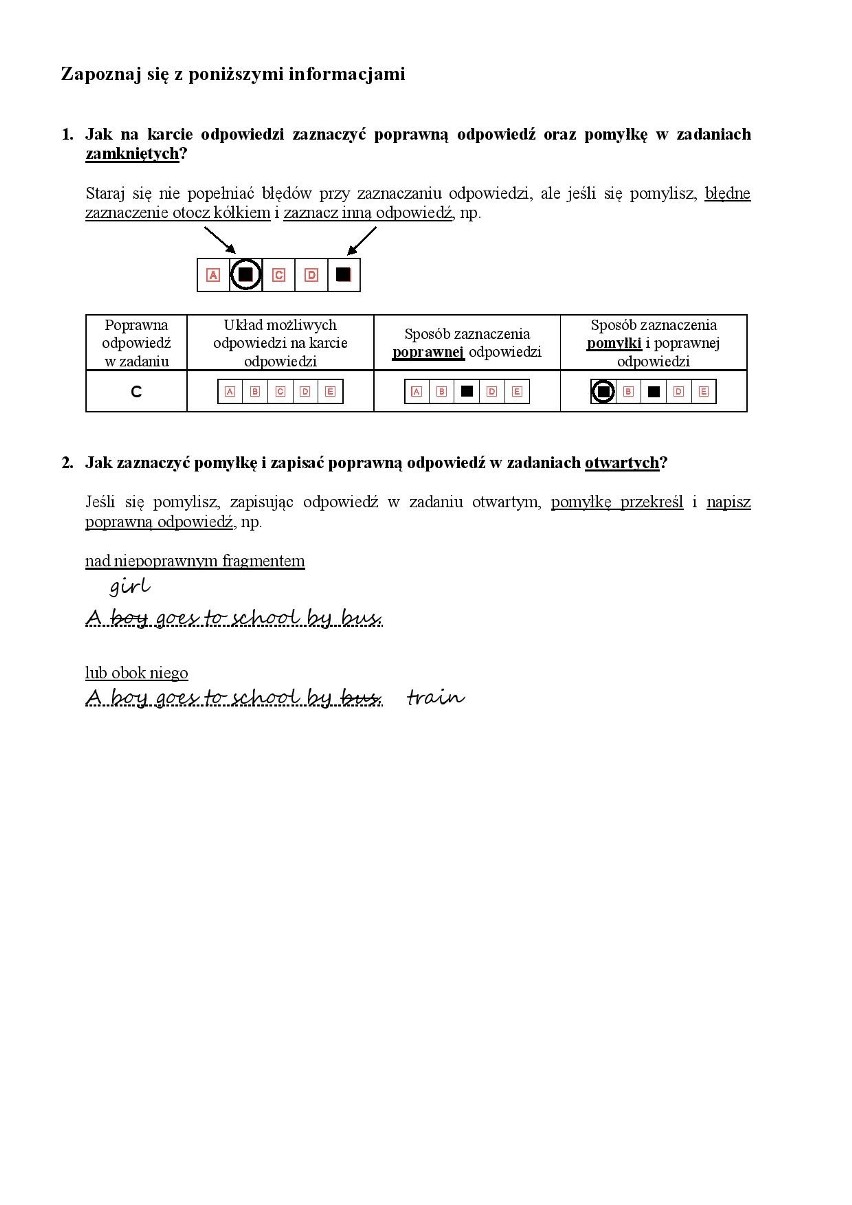 Próbny Egzamin ósmoklasisty 2018 Angielski