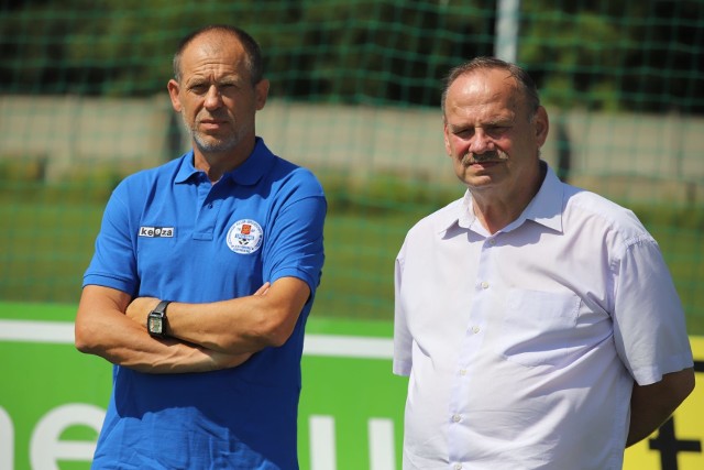 Trener Marek Chojnacki i prezes Janusz Matusiak