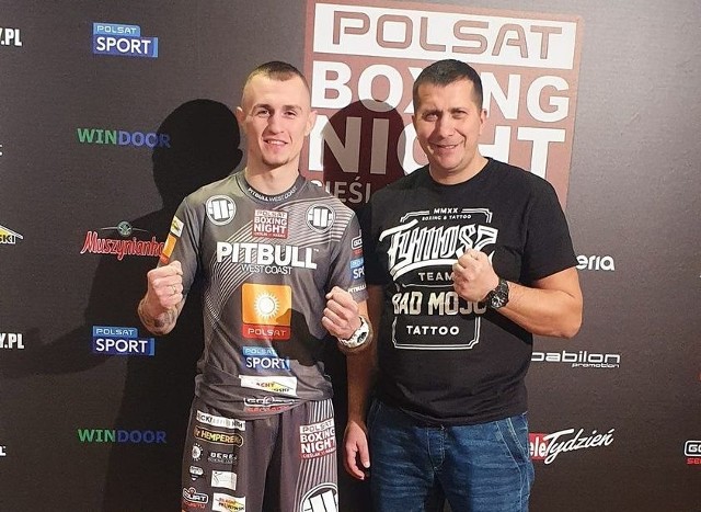 Lubelski pięściarz Damian Tymosz z Pawłem Berejowskim, trenerem Berej Boxing Lublin