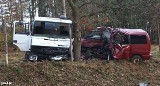 Tragiczny wypadek koło Barlinka. Ciężarówka uderzyła w bus. Kobieta zginęła na miejscu