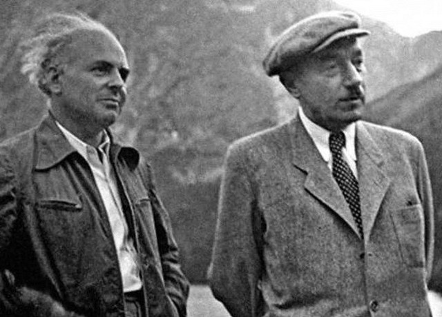 Największa i najskuteczniejsza prowokacja MBP toczyła się pod osobistym nadzorem Jakuba Bermana (z lewej) i Bolesława Bieruta (z prawej)