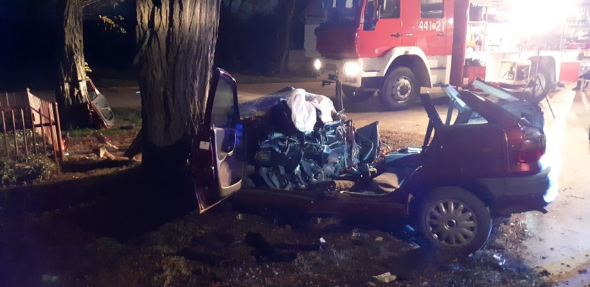 Śmiertelny wypadek w Brzozowej, gmina Tarłów. Dwoje zabitych, czworo rannych. Ofiarami 21-latek i 20-latka. Kierowca bez uprawnień [ZDJĘCIA]