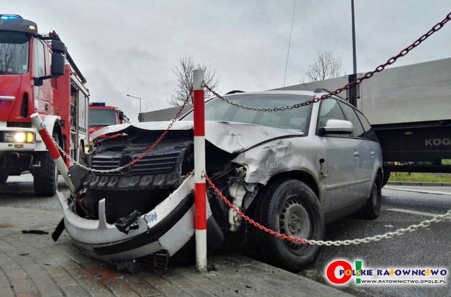 Wypadek na nowej obwodnicy Kluczborka.