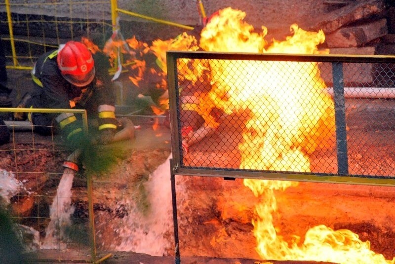 Płonący gaz w Wałbrzychu