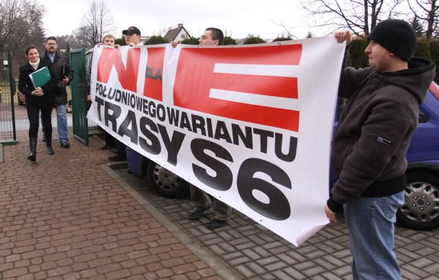 Część mieszkańców protestowała przeciwko południowemu wariantowi trasy S6