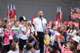 Prezydent Andrzej Duda odwiedził Suwałki. Prosił o poparcie i zachęcał do głosowania. Nie zabrakło incydentów (zdjęcia)