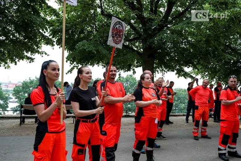 Protest ratowników medycznych w Szczecinie