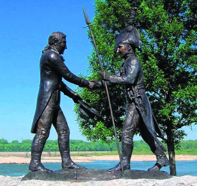 Pomnik Lewisa i Clarka w Clakrville w Indianie