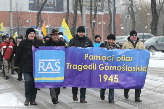 25.01.2014 katowice marsz na zgode gorzelik ras ..marsz pamieci ofiar gornoslazakow marsz na zgode ..lucyna nenow / polskapresse