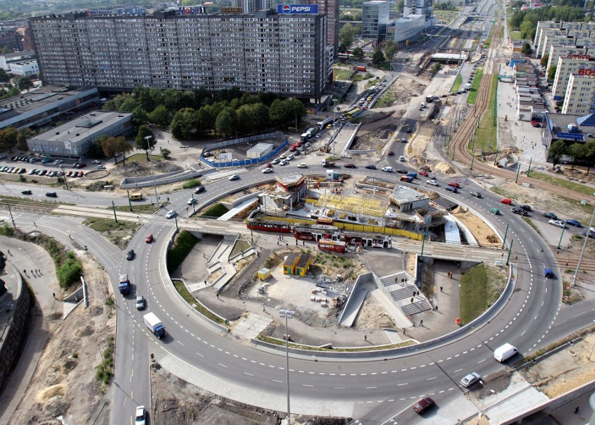 Przebudowa ronda w Katowicach i budowa szklanej kopuły,...