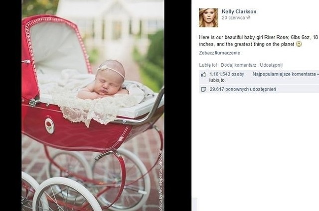 Córeczka Kelly Clarkson (fot. screen z Facebook.com)
