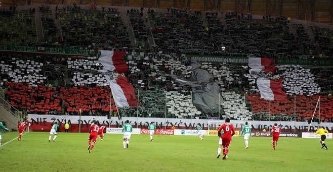 Kibice na meczu przyjaźni Lechia Gdańsk - Wisła Kraków