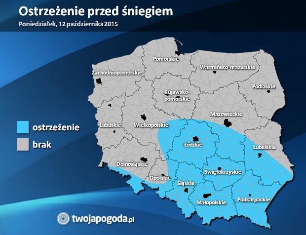 Pogoda w Łodzi. W poniedziałek spadł pierwszy śnieg!