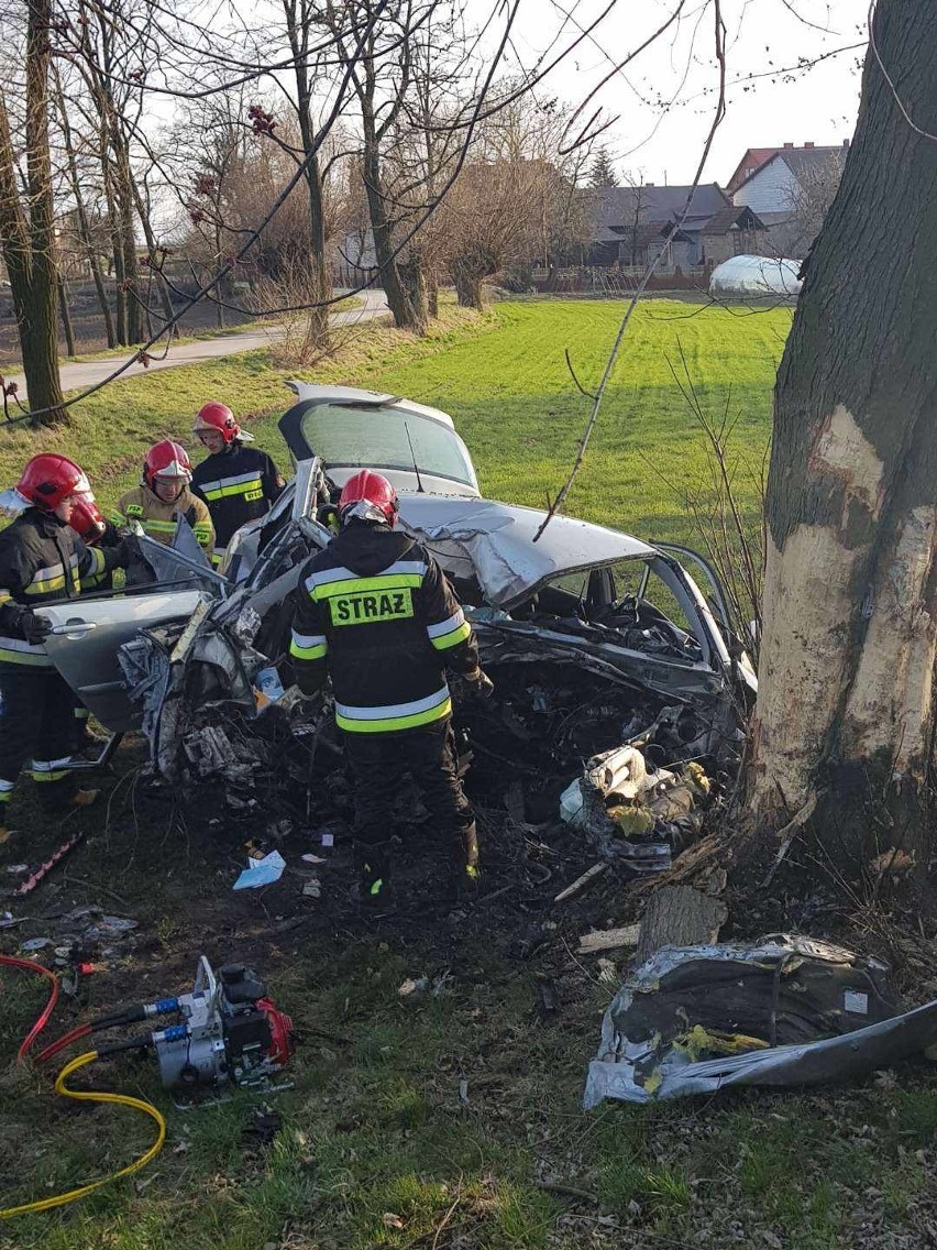 Śmiertelny wypadek w Broniszowie. Samochód uderzył w drzewo, zginął policjant