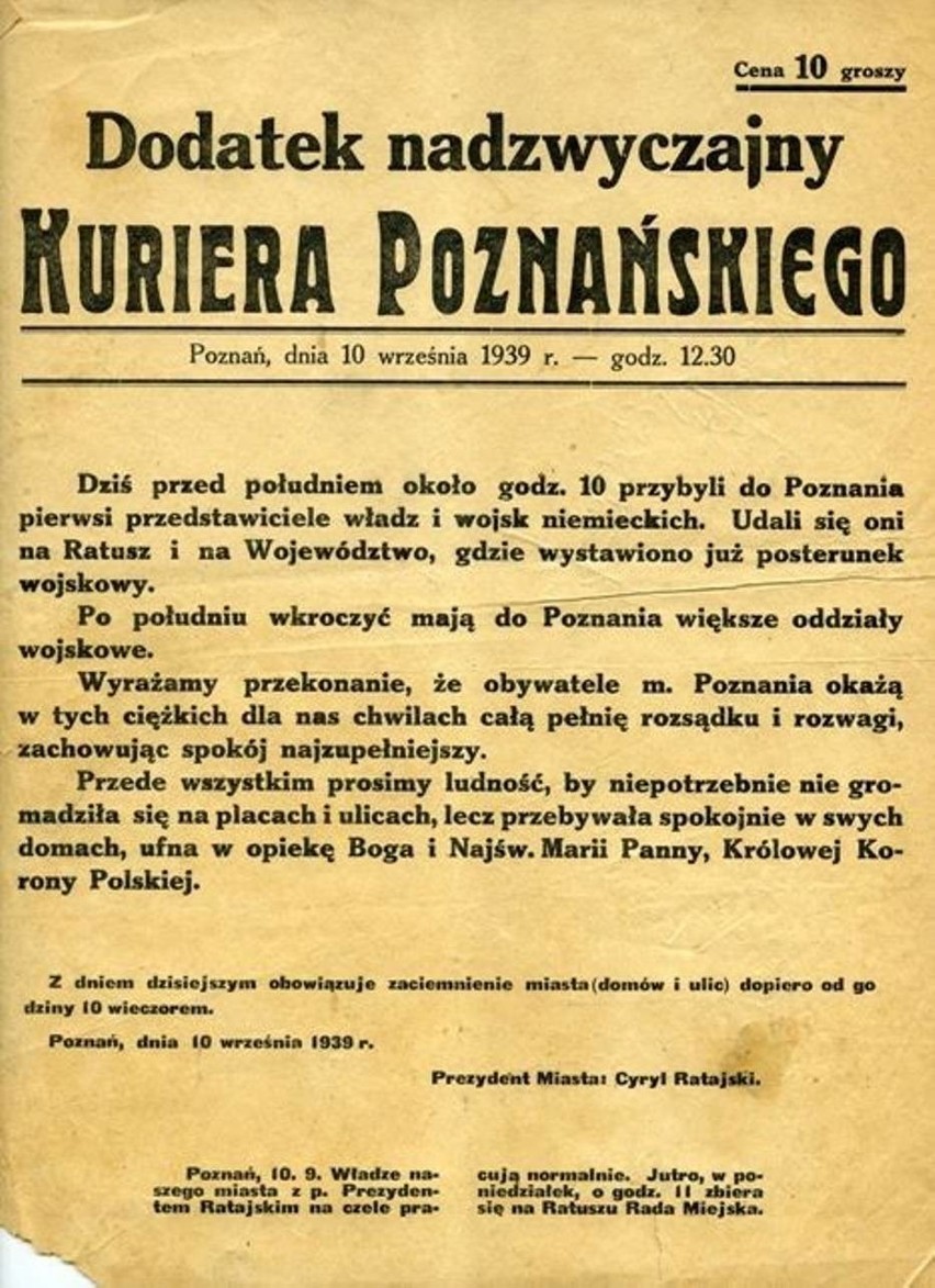 Wkroczenie wojsk niemieckich do Poznania - 1939