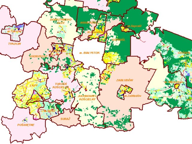 Mapa powiatu dostępna na stronie geoportalu