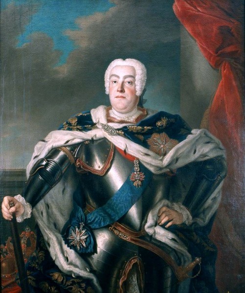 August III na obrazie Louisa de Silvestre'a